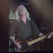 Cliff Williams bass guitarist for AC/DC performs at Etihad Stadium in Melbourne on Sunday 6 December 2015. They are in Australia on the final leg of their Rock Or Bust World Tour.