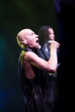 Phil Oakey, The Human League perform at the Palais in St Kilda on Wednesday 14 December 2017. Photo by Ros O'Gorman
