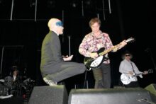 Peter Buck and Michael Stipe of REM in Melbourne 3 April 2005 photo by Ros O'Gorman