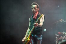 Simon Gallup of The Cure perform at Rod Laver Arena in Melbourne on Thursday 28 July 2016. Photo by Ros O'Gorman