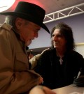 Duane Eddy meets Alice Cooper at Fender Booth NAMM. Photo from Fender Guitar Facebook