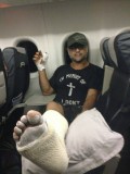 Jon Stevens ships his broken leg off to America