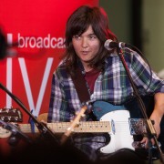 Courtney Barnett performs in the ABC Melbourne Studio Foyer celebrating the 25th Anniversary of the Archie Roach album Charcoal Road. Photo by Ros O'Gorman