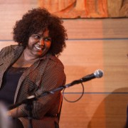 Emma Donovan and Dan Sultan join Archie Roach in the ABC Melbourne Studio Foyer celebrating the 25th Anniversary of the Archie Roach album Charcoal Road. Photo by Ros O'Gorman