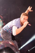 Chris Martin, Coldplay, Melbourne. Photo by Ros O'Gorman