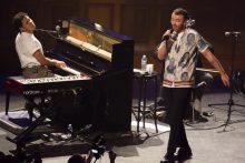 Sam Smith plays the Town Hall in Melbourne at an intimate show put on by iHeart Radio, KiisFM and Optus Yes. Photo by Ros O'Gorman