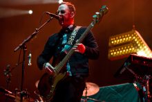 Scott Shriner of Weezer at Etihad Stadium on Tuesday 30 January 2018. Photo by Ros O'Gorman