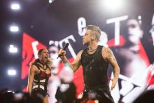 Robbie Williams Heavy Entertainment Tour at Rod Laver Arena on Saturday 24 February 2018. Photo by Ros O'Gorman