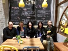 L to R: Jason Herbison, Alexandra Cunningham, Natalie Mandel (of Fremantle Media), Amy Jarman & Heath Johns (of BMG Australia)