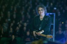 The Cure frontman Robert Smith performs at Rod Laver Arena in Melbourne on Thursday 28 July 2016.