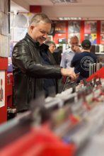 2017 Record Store Day Ambassador Anthony Albanese (aka Albo) at Red Eye Records handing over the Ambassadorship to the current ambassadors. Photo by Ros O'Gorman