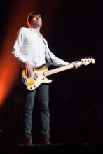 Alex James Blur perform in Melbourne at Rod Laver Arena on Tuesday 28 July 2015.