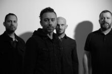 Rise Against, L-R: Joe Principe, Tim McIlrath, Zach Blair, Brandon Barnes Photo credit: Wyatt Troll