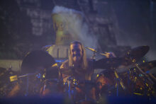 Nicki McBrain of Iron Maiden performed at Rod Laver Arena on Monday 9 May 2016. Iron Maiden are touring Australia as part of the Book Of Souls World Tour.