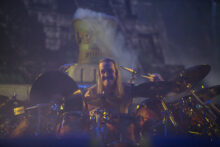 Nicko McBrain of Iron Maiden performed at Rod Laver Arena on Monday 9 May 2016. Iron Maiden are touring Australia as part of the Book Of Souls World Tour.