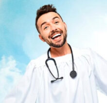 Nurse Blake performing live on stage during his comedy tour.
