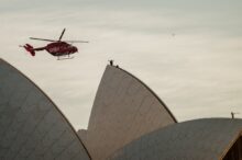 Parkway Drive on top of Sydney Opera House photo by Parkway Drive