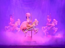 Dita Von Teese performing her Nocturnelle burlesque stage show with glamorous vintage Hollywood styling