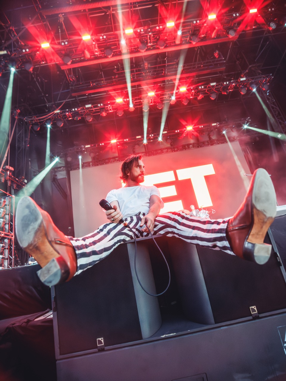 Nic Cester performs Getcha! with Thomas Raggi at the Masquerade album launch.