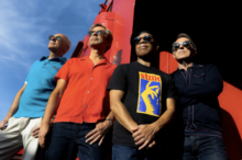 Haircut 100 band members Nick Heyward, Les Nemes, Graham Jones and Blair Cunningham announcing the album Boxing The Compass