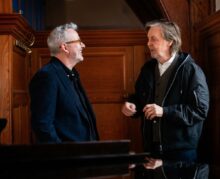 Paul McCartney and director Morgan Neville discussing the 1970s Wings era for the documentary Man On The Run