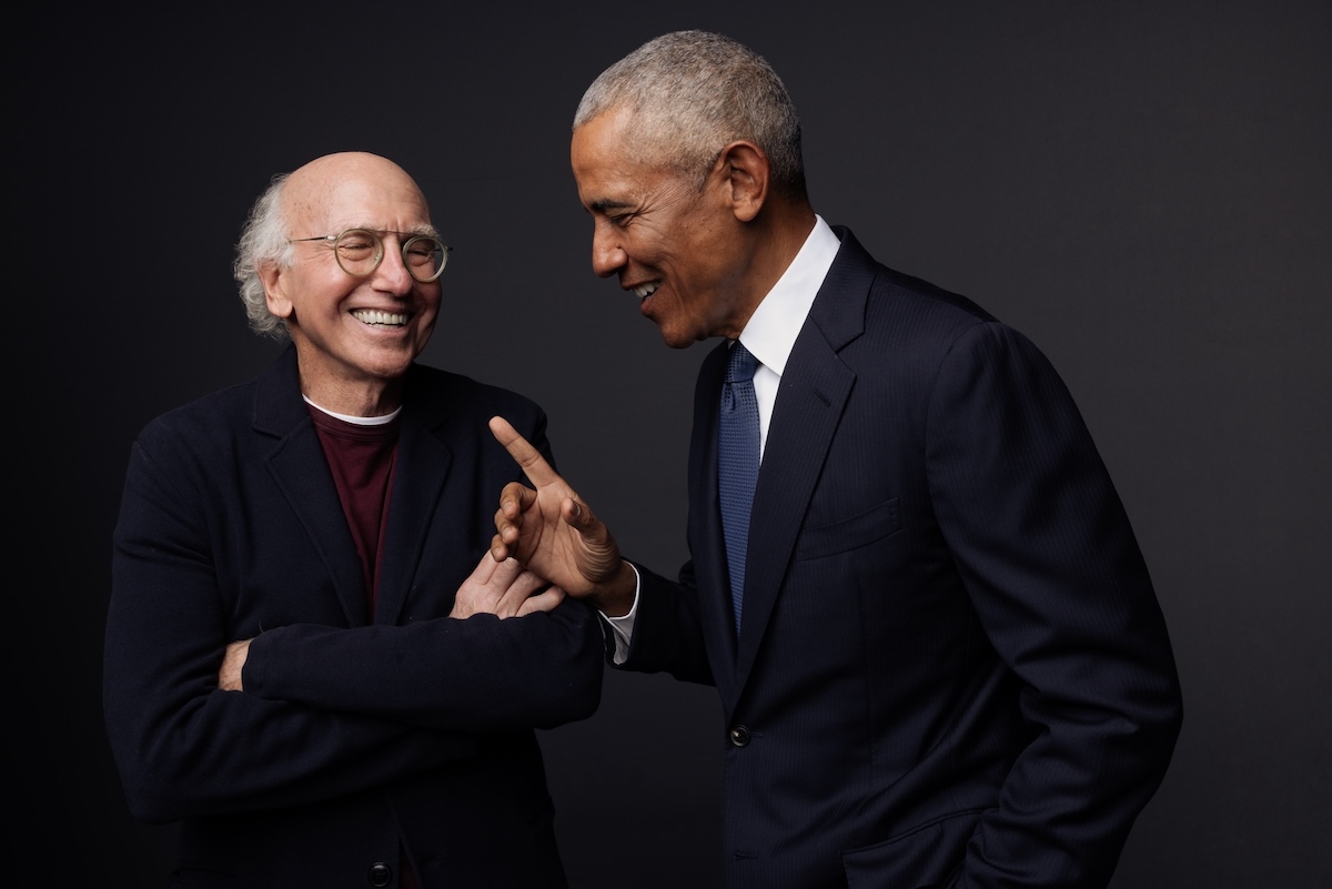 Larry David and Barack Obama photo by Art Streiber HBO