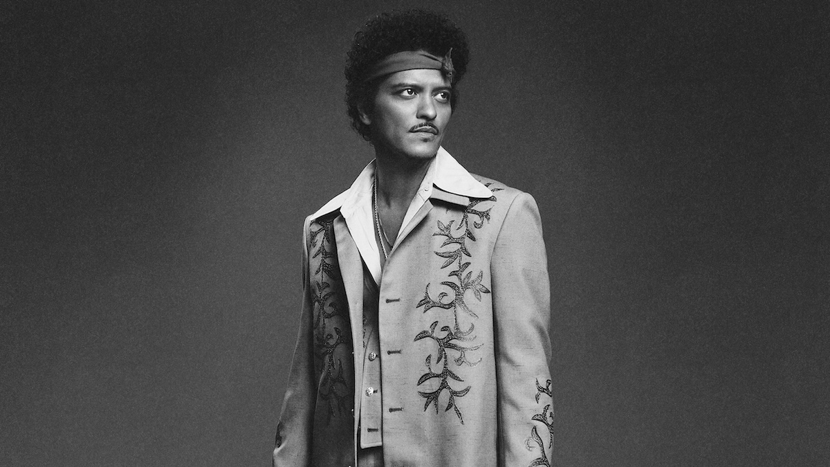 Bruno Mars performing during The Romantic Tour