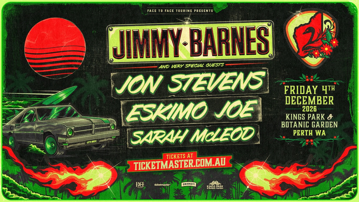 Jimmy Barnes performing live with Jon Stevens, Eskimo Joe and Sarah McLeod Perth concert announcement