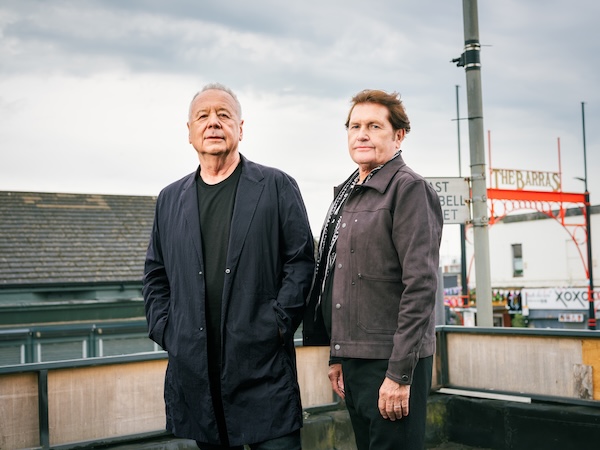 Simple Minds Jim Kerr and Charlie Burchill announcing the Sacrosanct album