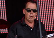 Chris Welsh of Died Pretty performing on drums