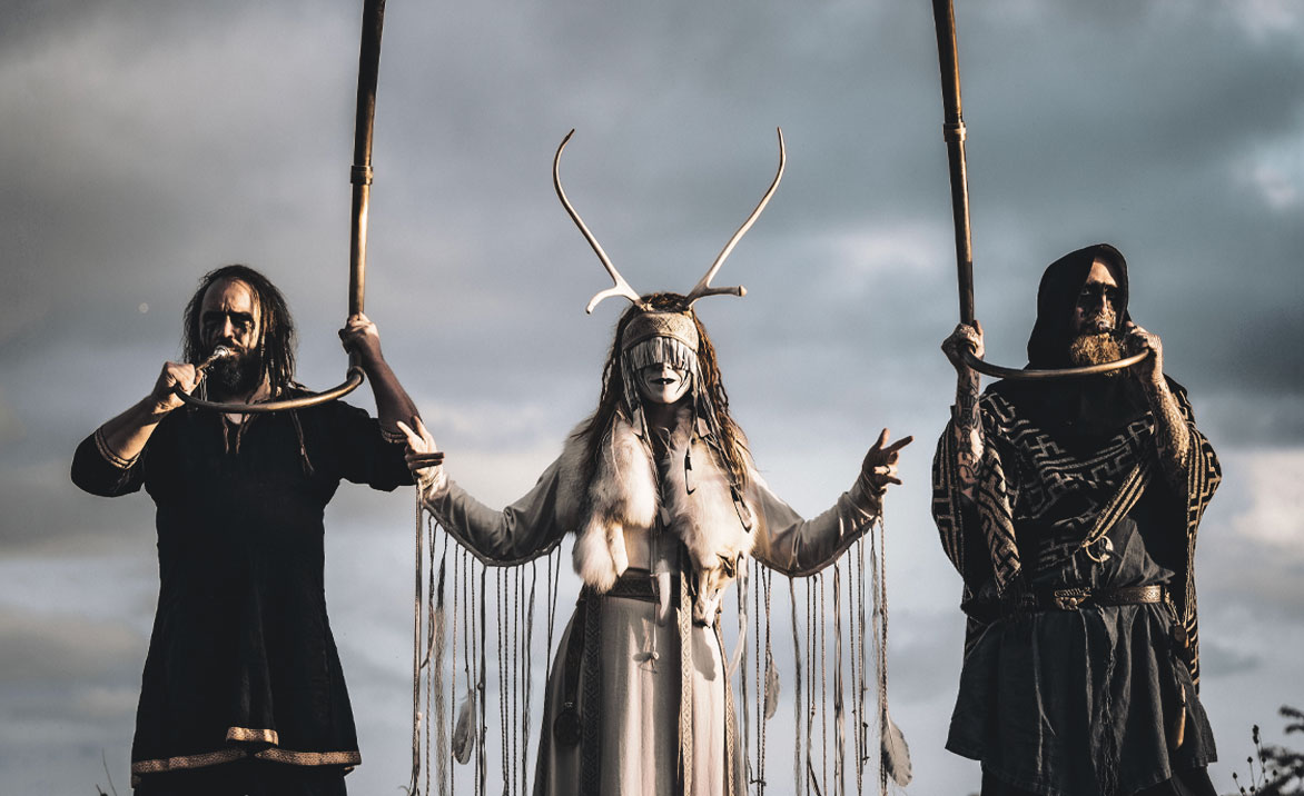 Heilung perform live ritual with elaborate costumes and ancient instruments