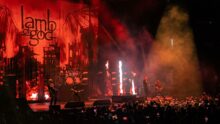 Lamb Of God performing at John Cain Arena Melbourne during the 2026 Australian co-headline tour with Trivium and Bleed From Within
