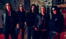 Skid Row's new singer Justin Sargent with guitarists Dave Snake Sabo, Rachel Bolan and Scotti Hill, and drummer Rob Hammersmith.